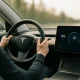 Elektrisch rijden omschakelen in modern dashboard interieur