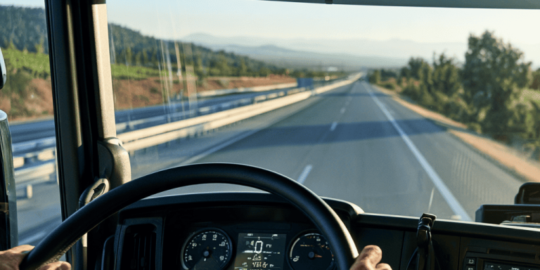 vrachtwagenchauffeur op de weg